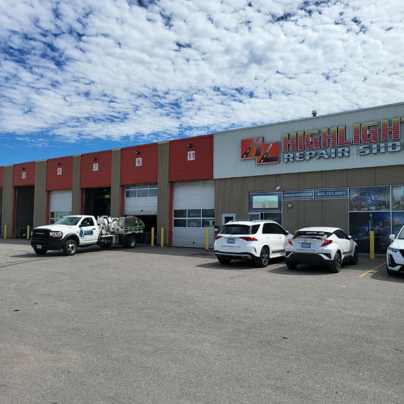 Catch basin cleaning at Highlight Trucking repair shop in Vaughan